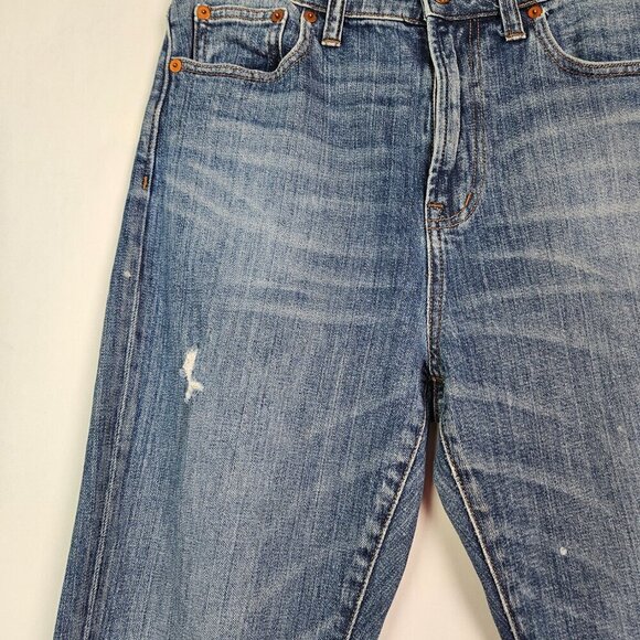 Madewell Perfect Fall Distressed Denim Raw Step Hem Jean 27 E0503 - Picture 4 of 10